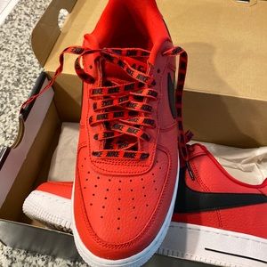 Red size 8 Air Force one sneakers
